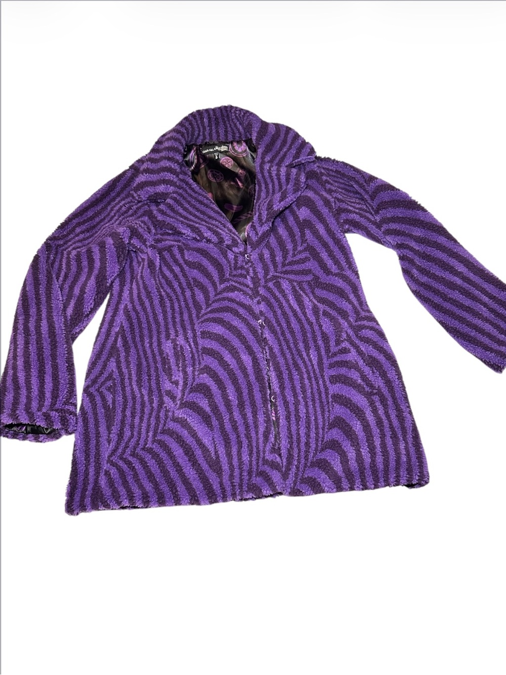 Dolls Kill x Willy Wonka & the Chocolate Factory Long psychedelic Coat, Small - Picture 4 of 17